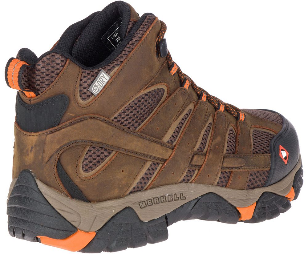 Kozaki Merrell Męskie Brązowe - Moab Vertex Mid Waterproof Sr - 362490-KTI